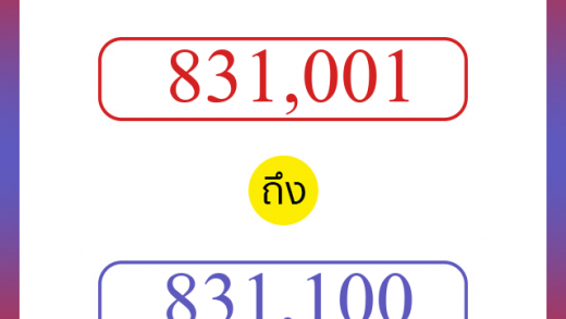 วิธีนับตัวเลขภาษาอังกฤษ 831001 ถึง 831100 เอาไว้คุยกับชาวต่างชาติ