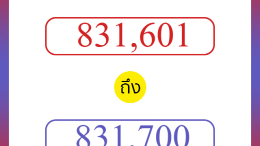 วิธีนับตัวเลขภาษาอังกฤษ 831601 ถึง 831700 เอาไว้คุยกับชาวต่างชาติ