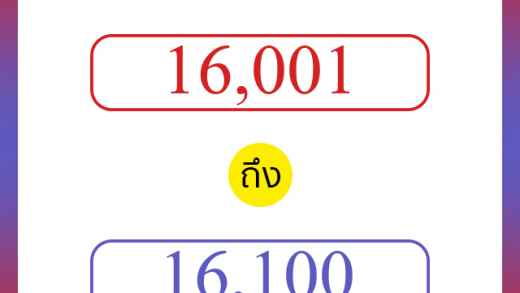 วิธีนับตัวเลขภาษาอังกฤษ 16001 ถึง 16100 เอาไว้คุยกับชาวต่างชาติ