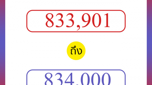 วิธีนับตัวเลขภาษาอังกฤษ 833901 ถึง 834000 เอาไว้คุยกับชาวต่างชาติ