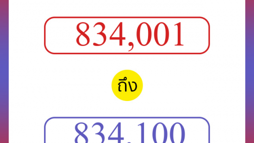 วิธีนับตัวเลขภาษาอังกฤษ 834001 ถึง 834100 เอาไว้คุยกับชาวต่างชาติ