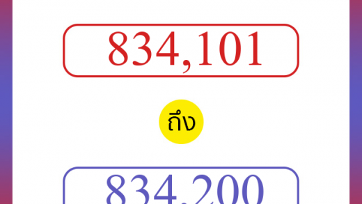 วิธีนับตัวเลขภาษาอังกฤษ 834101 ถึง 834200 เอาไว้คุยกับชาวต่างชาติ