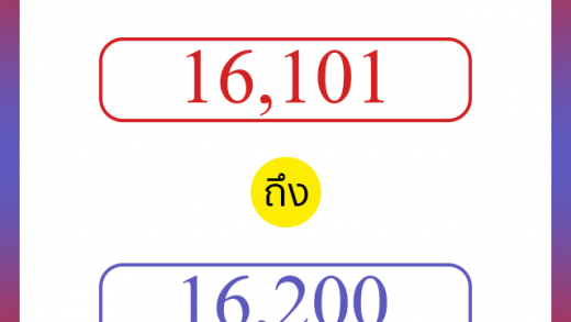 วิธีนับตัวเลขภาษาอังกฤษ 16101 ถึง 16200 เอาไว้คุยกับชาวต่างชาติ