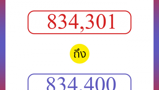 วิธีนับตัวเลขภาษาอังกฤษ 834301 ถึง 834400 เอาไว้คุยกับชาวต่างชาติ