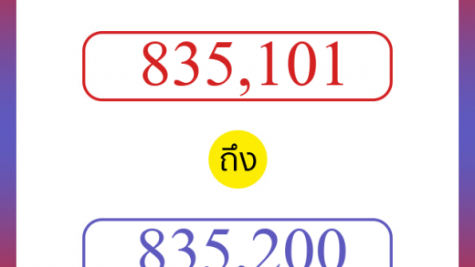 วิธีนับตัวเลขภาษาอังกฤษ 835101 ถึง 835200 เอาไว้คุยกับชาวต่างชาติ