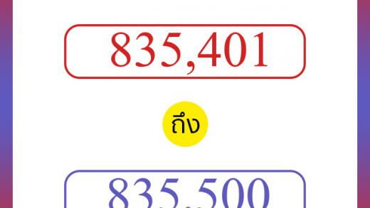 วิธีนับตัวเลขภาษาอังกฤษ 835401 ถึง 835500 เอาไว้คุยกับชาวต่างชาติ