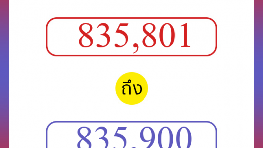 วิธีนับตัวเลขภาษาอังกฤษ 835801 ถึง 835900 เอาไว้คุยกับชาวต่างชาติ