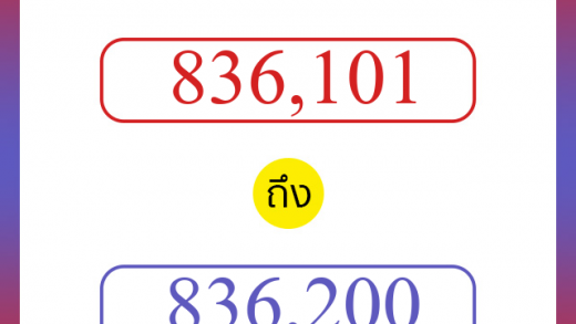 วิธีนับตัวเลขภาษาอังกฤษ 836101 ถึง 836200 เอาไว้คุยกับชาวต่างชาติ