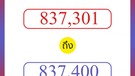 วิธีนับตัวเลขภาษาอังกฤษ 837301 ถึง 837400 เอาไว้คุยกับชาวต่างชาติ