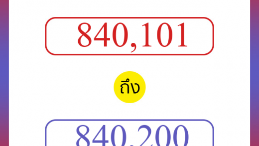 วิธีนับตัวเลขภาษาอังกฤษ 840101 ถึง 840200 เอาไว้คุยกับชาวต่างชาติ