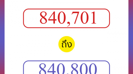 วิธีนับตัวเลขภาษาอังกฤษ 840701 ถึง 840800 เอาไว้คุยกับชาวต่างชาติ