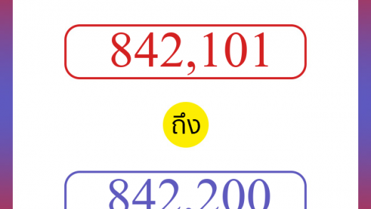 วิธีนับตัวเลขภาษาอังกฤษ 842101 ถึง 842200 เอาไว้คุยกับชาวต่างชาติ