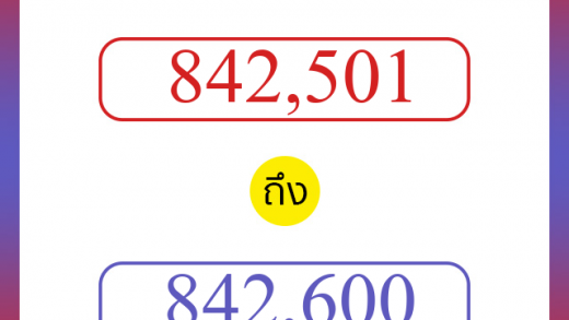 วิธีนับตัวเลขภาษาอังกฤษ 842501 ถึง 842600 เอาไว้คุยกับชาวต่างชาติ