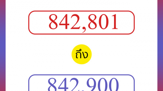 วิธีนับตัวเลขภาษาอังกฤษ 842801 ถึง 842900 เอาไว้คุยกับชาวต่างชาติ