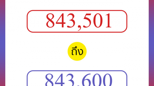 วิธีนับตัวเลขภาษาอังกฤษ 843501 ถึง 843600 เอาไว้คุยกับชาวต่างชาติ