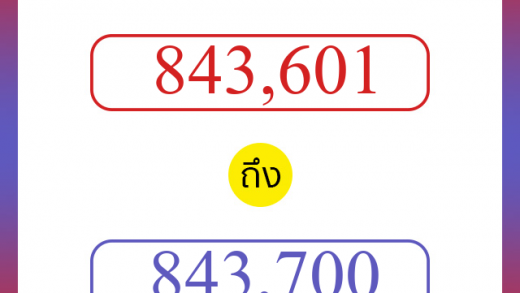 วิธีนับตัวเลขภาษาอังกฤษ 843601 ถึง 843700 เอาไว้คุยกับชาวต่างชาติ