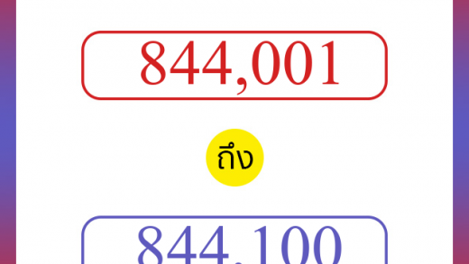 วิธีนับตัวเลขภาษาอังกฤษ 844001 ถึง 844100 เอาไว้คุยกับชาวต่างชาติ