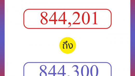 วิธีนับตัวเลขภาษาอังกฤษ 844201 ถึง 844300 เอาไว้คุยกับชาวต่างชาติ