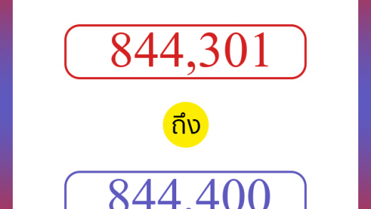 วิธีนับตัวเลขภาษาอังกฤษ 844301 ถึง 844400 เอาไว้คุยกับชาวต่างชาติ