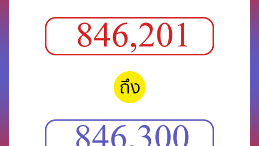 วิธีนับตัวเลขภาษาอังกฤษ 846201 ถึง 846300 เอาไว้คุยกับชาวต่างชาติ