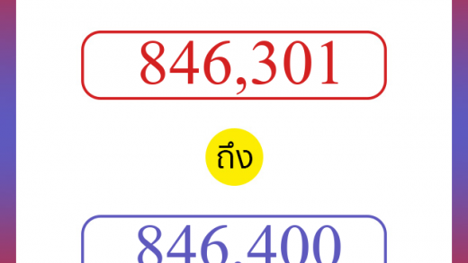 วิธีนับตัวเลขภาษาอังกฤษ 846301 ถึง 846400 เอาไว้คุยกับชาวต่างชาติ