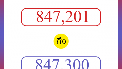 วิธีนับตัวเลขภาษาอังกฤษ 847201 ถึง 847300 เอาไว้คุยกับชาวต่างชาติ