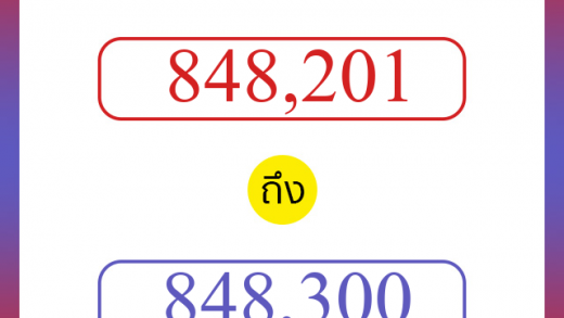 วิธีนับตัวเลขภาษาอังกฤษ 848201 ถึง 848300 เอาไว้คุยกับชาวต่างชาติ