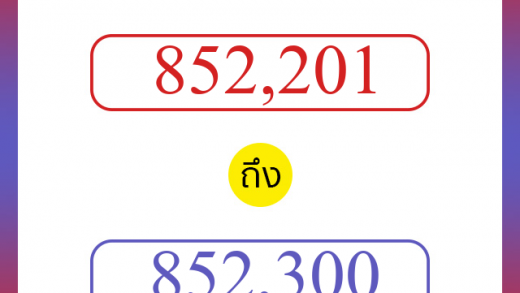 วิธีนับตัวเลขภาษาอังกฤษ 852201 ถึง 852300 เอาไว้คุยกับชาวต่างชาติ