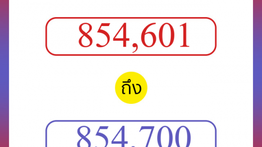 วิธีนับตัวเลขภาษาอังกฤษ 854601 ถึง 854700 เอาไว้คุยกับชาวต่างชาติ