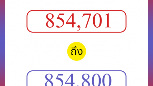 วิธีนับตัวเลขภาษาอังกฤษ 854701 ถึง 854800 เอาไว้คุยกับชาวต่างชาติ