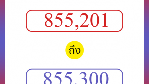 วิธีนับตัวเลขภาษาอังกฤษ 855201 ถึง 855300 เอาไว้คุยกับชาวต่างชาติ