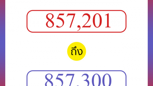 วิธีนับตัวเลขภาษาอังกฤษ 857201 ถึง 857300 เอาไว้คุยกับชาวต่างชาติ