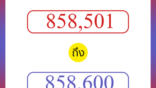 วิธีนับตัวเลขภาษาอังกฤษ 858501 ถึง 858600 เอาไว้คุยกับชาวต่างชาติ