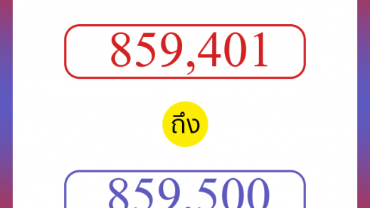 วิธีนับตัวเลขภาษาอังกฤษ 859401 ถึง 859500 เอาไว้คุยกับชาวต่างชาติ