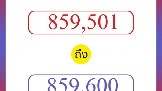 วิธีนับตัวเลขภาษาอังกฤษ 859501 ถึง 859600 เอาไว้คุยกับชาวต่างชาติ