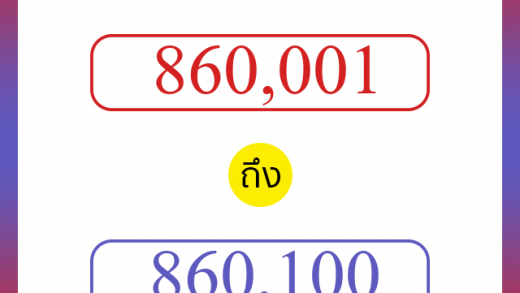 วิธีนับตัวเลขภาษาอังกฤษ 860001 ถึง 860100 เอาไว้คุยกับชาวต่างชาติ