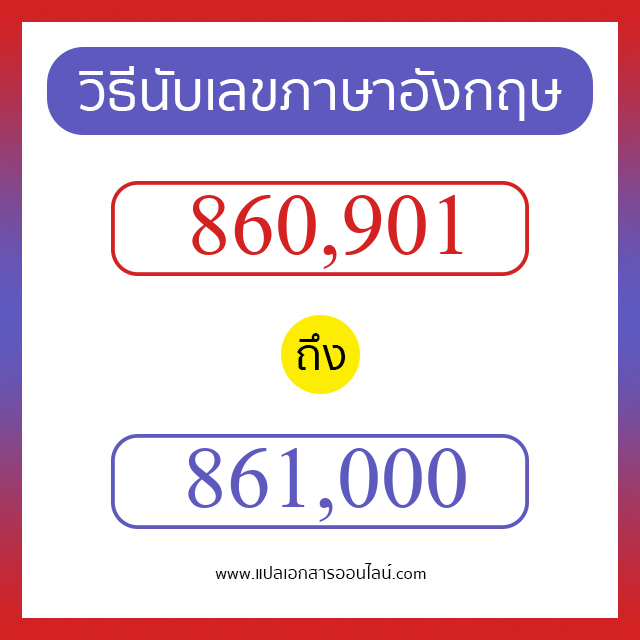 วิธีนับตัวเลขภาษาอังกฤษ 860901 ถึง 861000 เอาไว้คุยกับชาวต่างชาติ