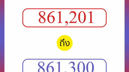 วิธีนับตัวเลขภาษาอังกฤษ 861201 ถึง 861300 เอาไว้คุยกับชาวต่างชาติ