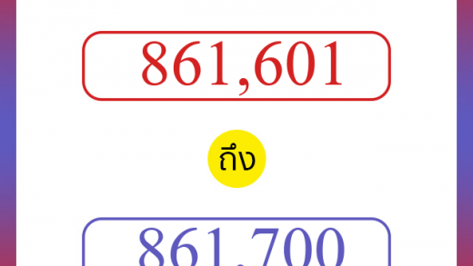 วิธีนับตัวเลขภาษาอังกฤษ 861601 ถึง 861700 เอาไว้คุยกับชาวต่างชาติ