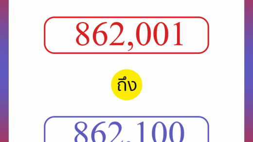 วิธีนับตัวเลขภาษาอังกฤษ 862001 ถึง 862100 เอาไว้คุยกับชาวต่างชาติ