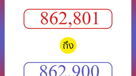 วิธีนับตัวเลขภาษาอังกฤษ 862801 ถึง 862900 เอาไว้คุยกับชาวต่างชาติ
