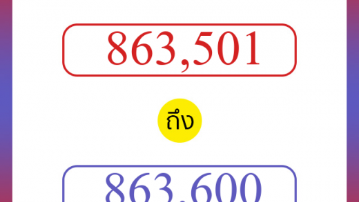 วิธีนับตัวเลขภาษาอังกฤษ 863501 ถึง 863600 เอาไว้คุยกับชาวต่างชาติ