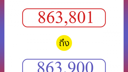 วิธีนับตัวเลขภาษาอังกฤษ 863801 ถึง 863900 เอาไว้คุยกับชาวต่างชาติ