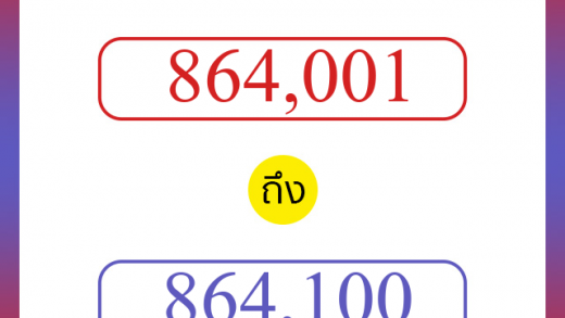 วิธีนับตัวเลขภาษาอังกฤษ 864001 ถึง 864100 เอาไว้คุยกับชาวต่างชาติ
