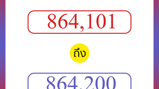 วิธีนับตัวเลขภาษาอังกฤษ 864101 ถึง 864200 เอาไว้คุยกับชาวต่างชาติ