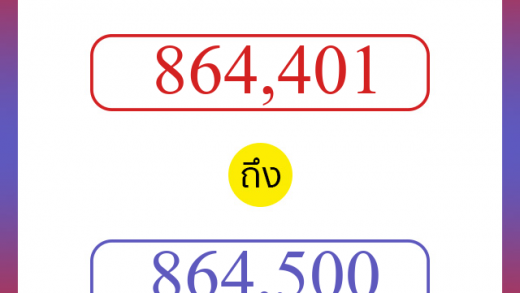 วิธีนับตัวเลขภาษาอังกฤษ 864401 ถึง 864500 เอาไว้คุยกับชาวต่างชาติ