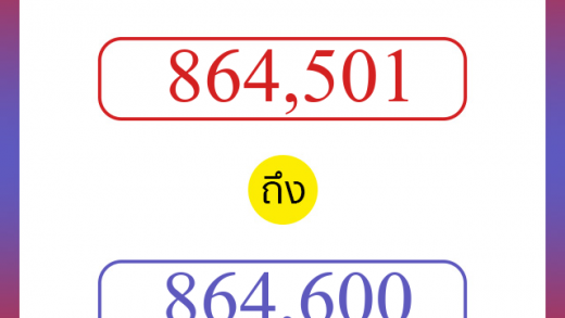 วิธีนับตัวเลขภาษาอังกฤษ 864501 ถึง 864600 เอาไว้คุยกับชาวต่างชาติ