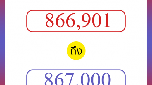 วิธีนับตัวเลขภาษาอังกฤษ 866901 ถึง 867000 เอาไว้คุยกับชาวต่างชาติ