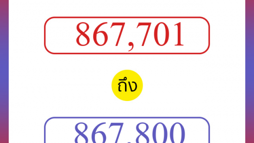 วิธีนับตัวเลขภาษาอังกฤษ 867701 ถึง 867800 เอาไว้คุยกับชาวต่างชาติ