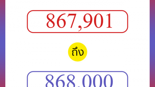วิธีนับตัวเลขภาษาอังกฤษ 867901 ถึง 868000 เอาไว้คุยกับชาวต่างชาติ